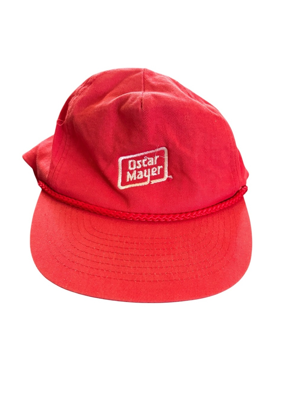 Vintage 80’s 90’s  Oscar Mayer Trucker Rope SnapBack Cap OS Red Adjustable